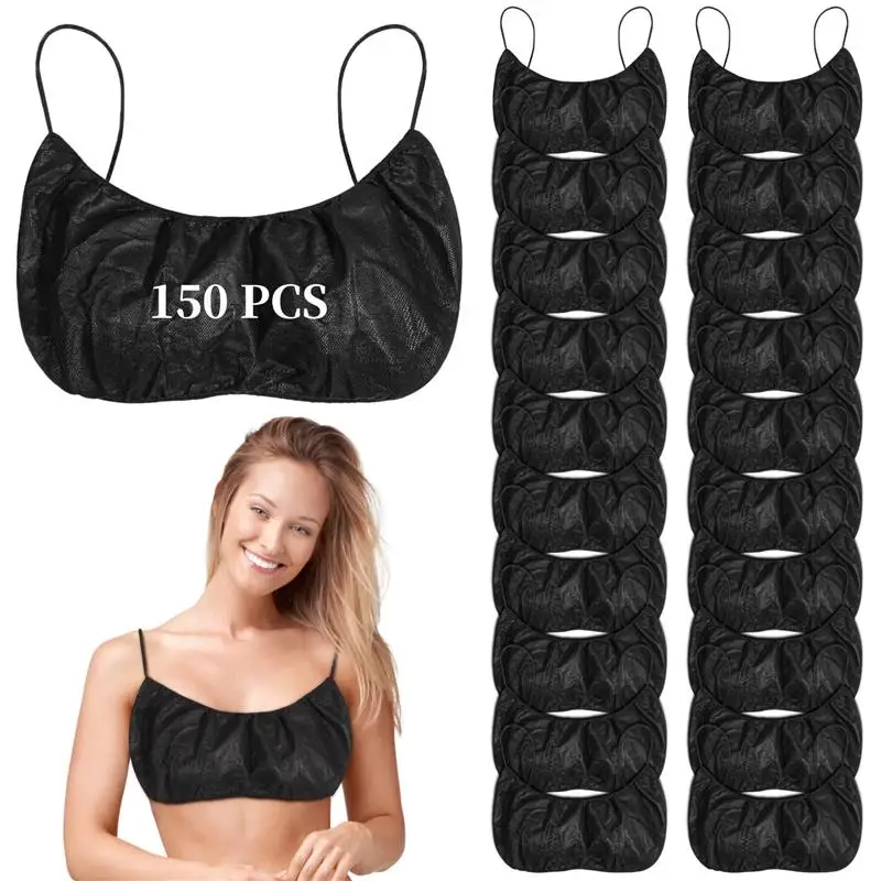 150Pcs/Set Disposable Non-Woven Bras Women\'S Spa Top Underwear Individually Pack Breathable Brassieres For Shower Spray Tanning