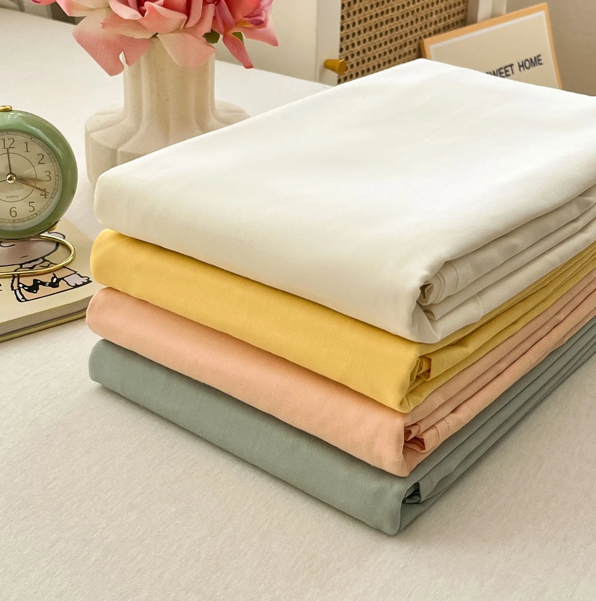 

Customizable 40 cotton plain single product pillowcase sheet bedspread