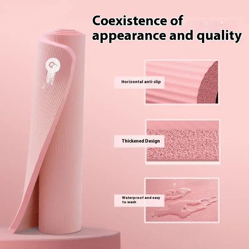 سجادة يوجا عالية الكثافة بسمك 10 مم غير قابلة للانزلاق لممارسة الرياضة المنزلية والبيلاتيس والجمباز #4