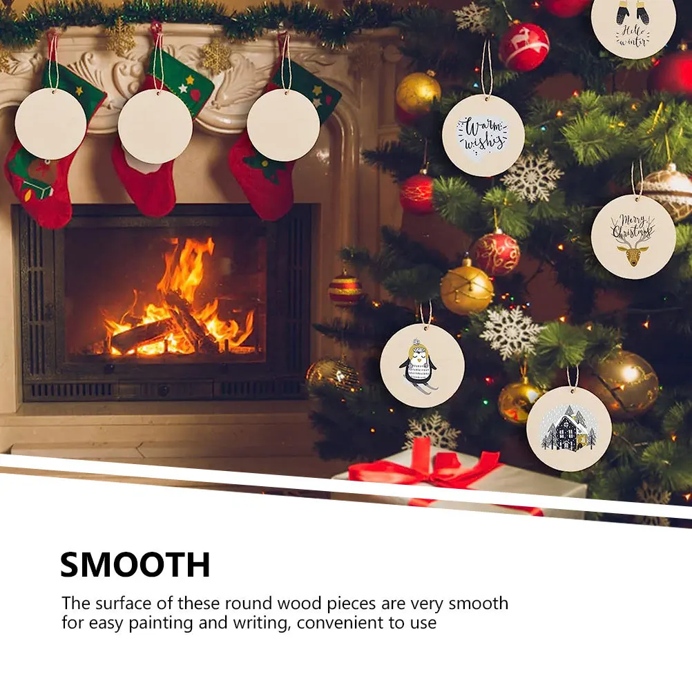 

Wooden Labels Craft Supplies Ornament Slices Board Cutouts Hanging Sign Round Unfinished Tags For