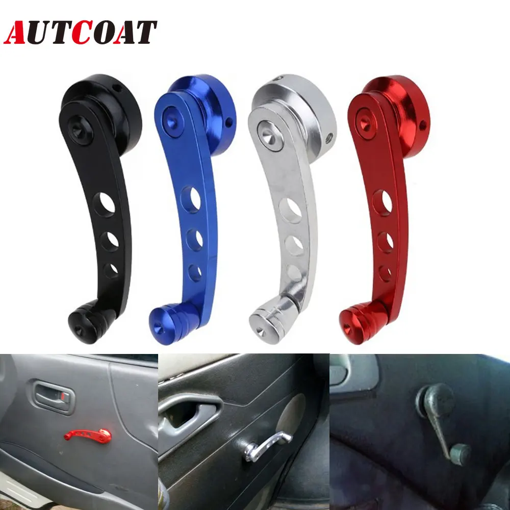 AUTCOAT 1Set Universal Car Window Handle Winder Riser Replacement Winder Crank Riser Window Handles Aluminum Alloy