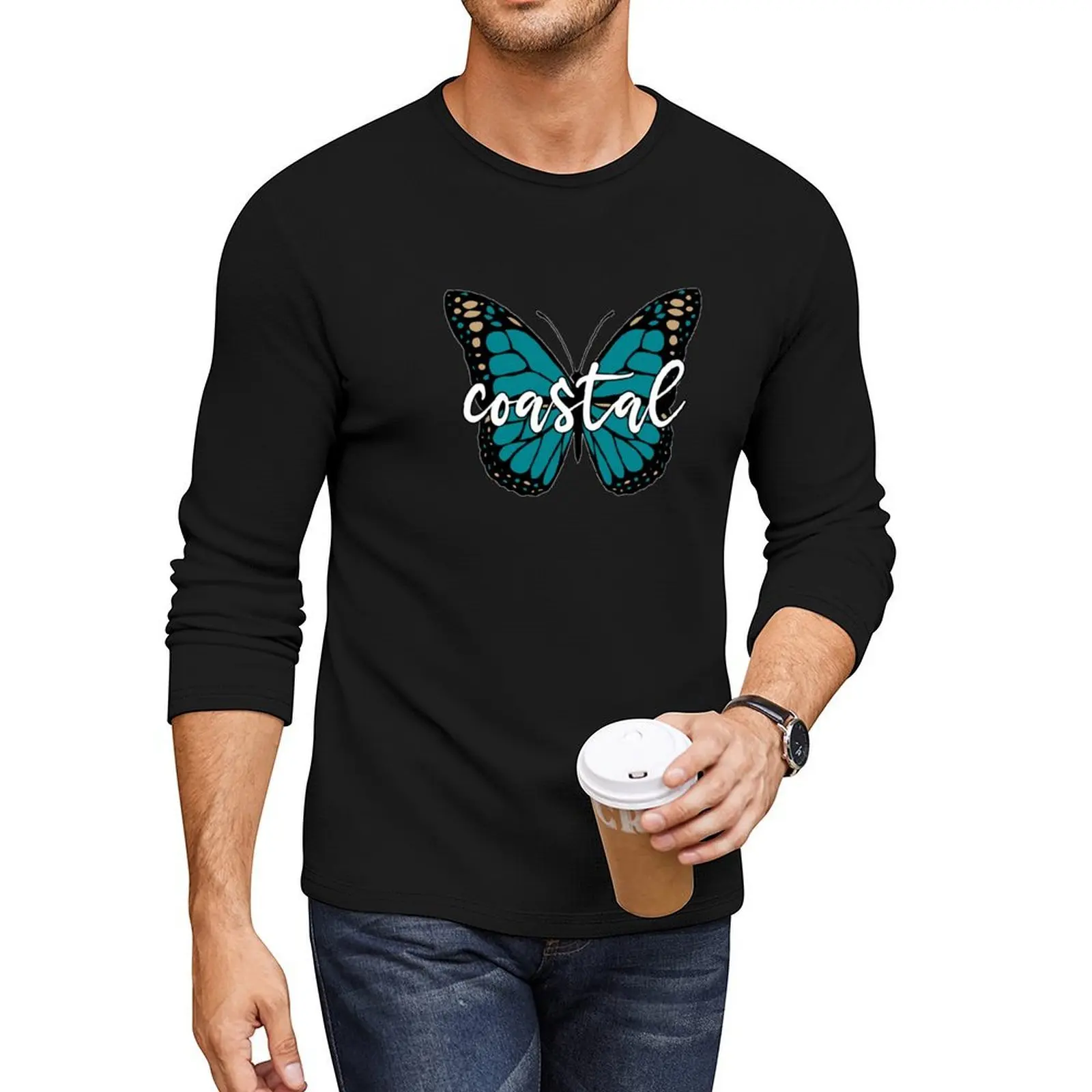 

Coastal Butterfly Long T-Shirt customized t shirts kawaii clothes custom t shirt fitted t shirts for men
