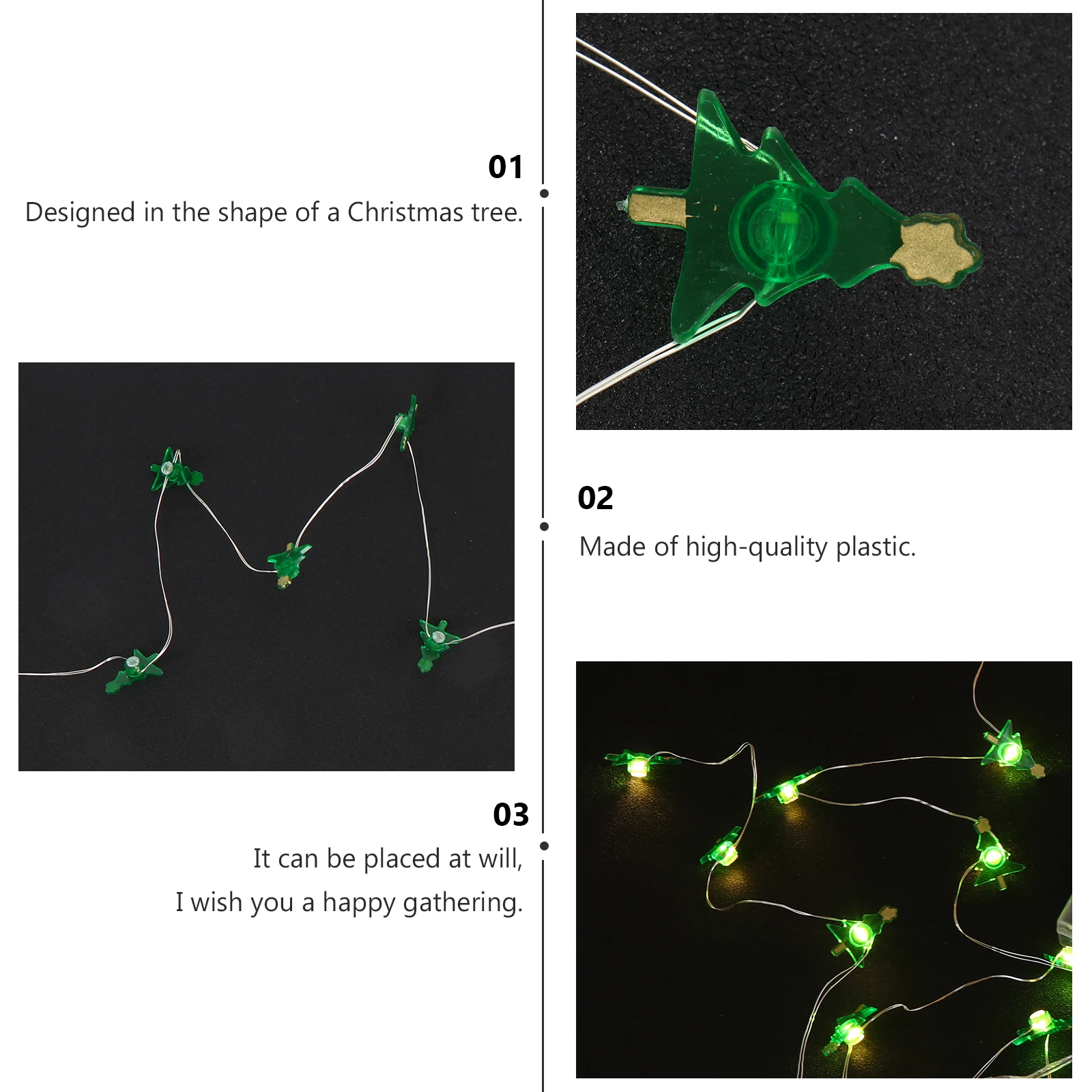 

1Set Christmas Tree Shape LED String Lamp Plastic Xmas Party Decor Holiday Gift Xmas Ambient Light Christmas Lighting