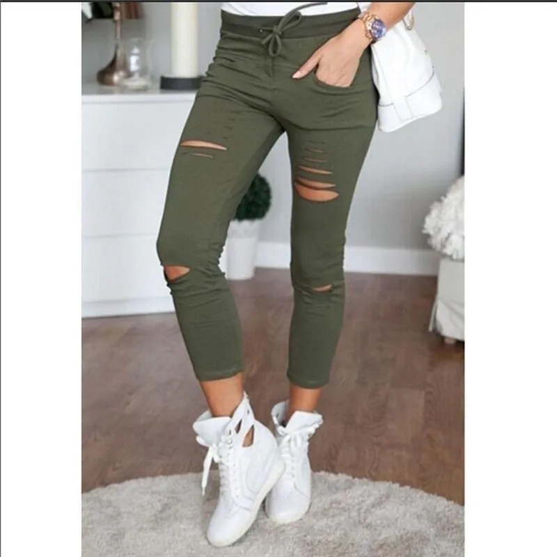 2023 neue zerrissene Jeans für Frauen Frauen große zerrissene Hosen Stretch Bleistift Hosen Leggings Frauen Jeans