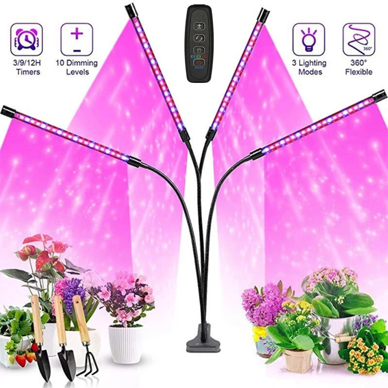USB LED Plant Grow Light Indoor Garden 10 Dimmable Levels Grow Light Full Spectrum Timer Setting Hydroponic Greenhouse 3H/9H/12H