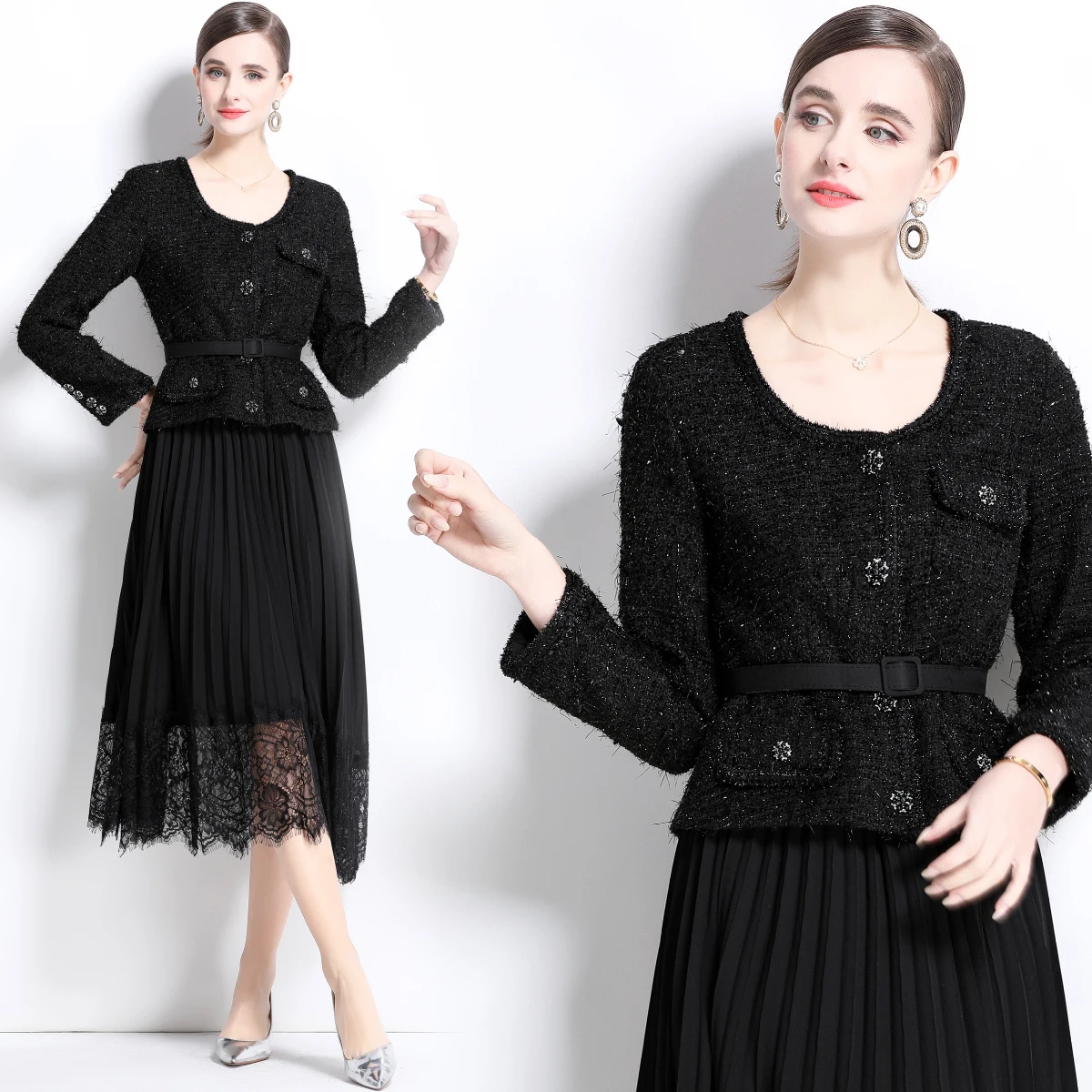 Ele Lace Trim Slim …