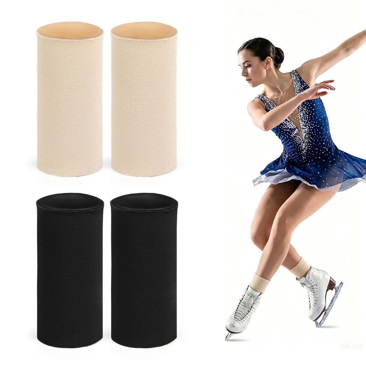 Ankle Gel Sleeves Padded Skate Socks Ankle Pads Ankle Compression Sleeves for Skating Riding Ski Foot Support Protector