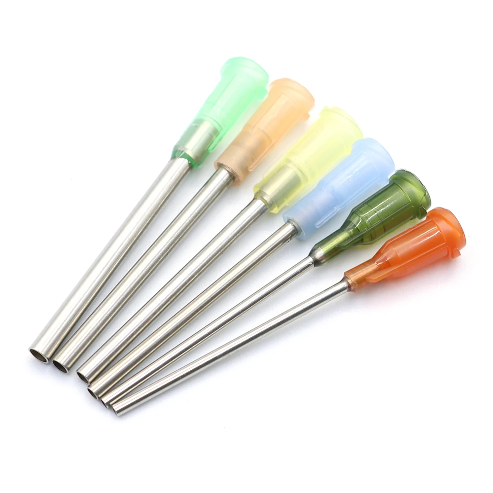 30pcs 38mm Dispensing Needle Syringe Needle 1.5 Inch Dispensing Needle for Filling Glue and Syringe, 6 Different Specifications