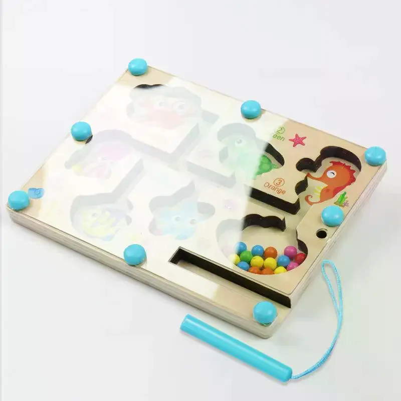 Stylo magnétique pour enfants, jeu de balle mobile, tri des couleurs, planche de comptage, jouets éducatifs d'entraînement
