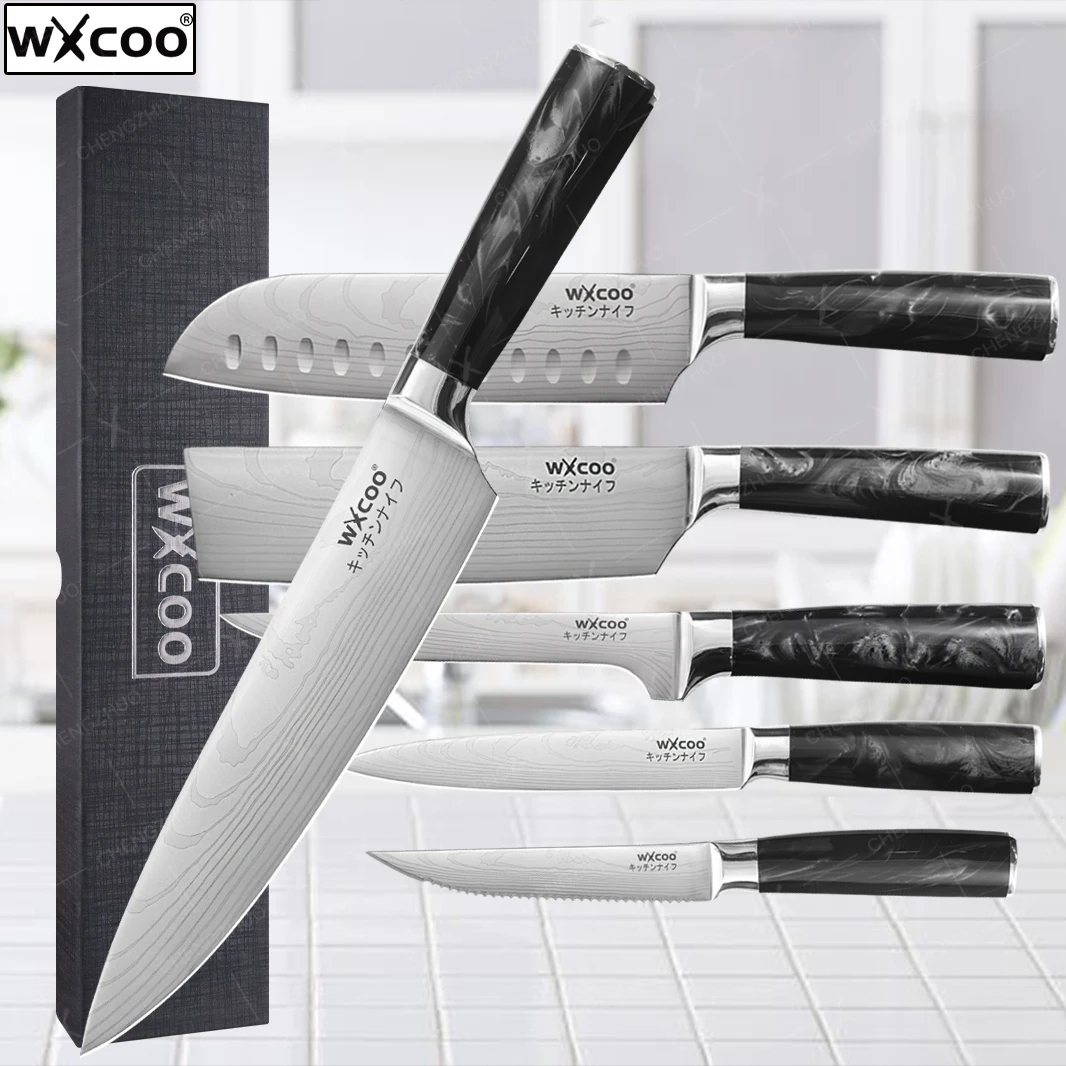 

Professional Kitchen Slicing Meat Cleaver Black Resin Handle Chef's Knife Butcher's Boning Knife Steak Knife with Gift Box