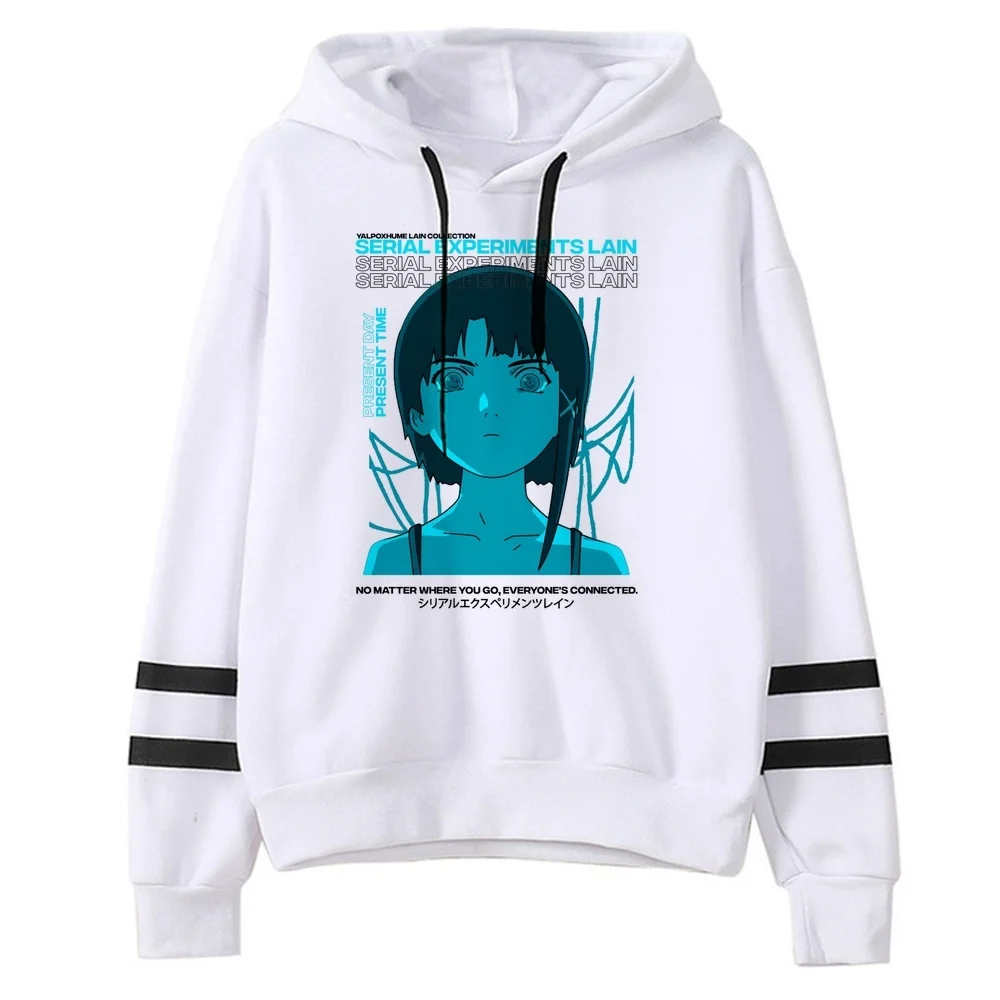 Serial Experiments Lain hoodies fashion tops unisex 2000s ladies clothes winter warm Korean Women Loose