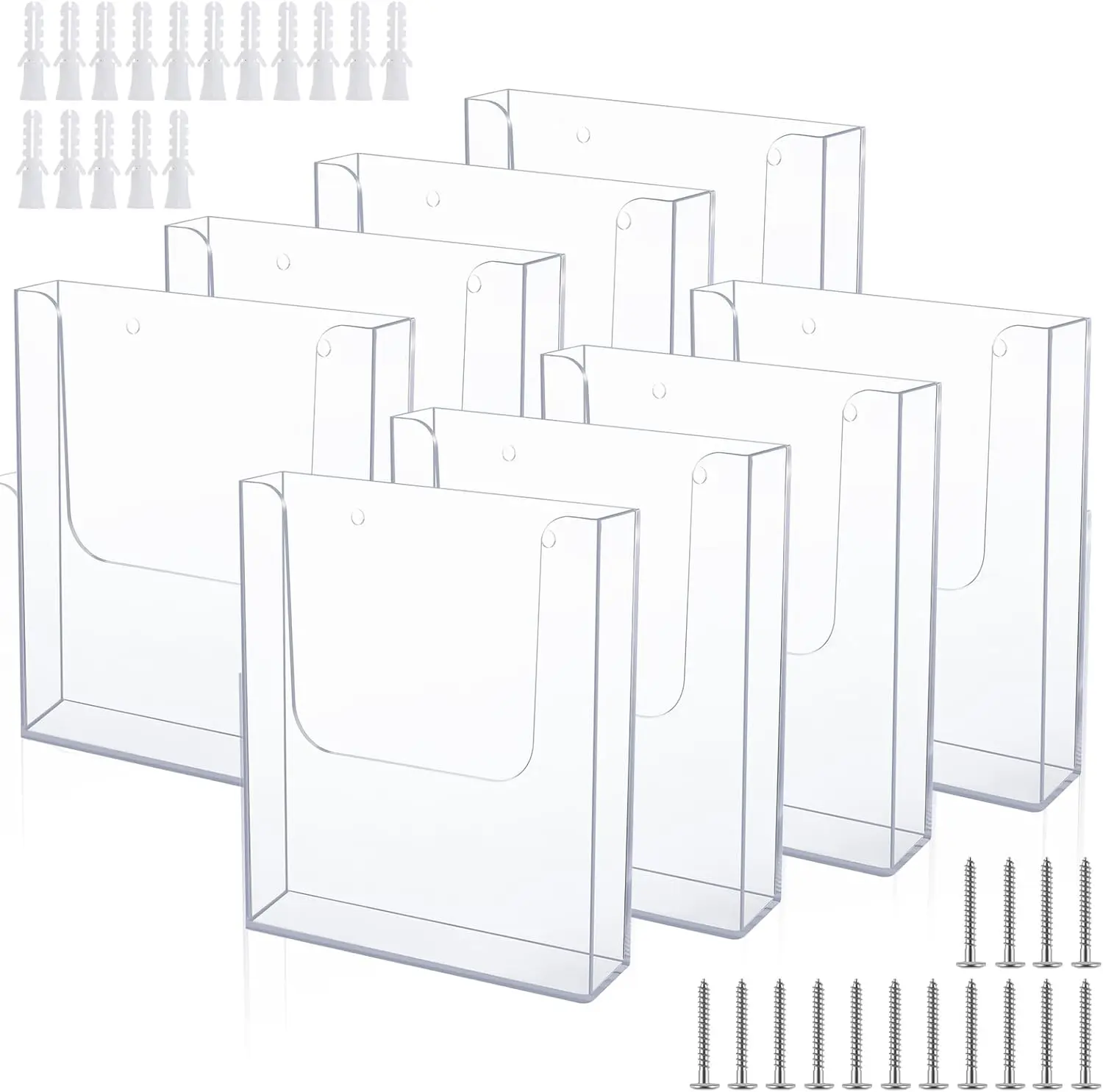 

Clear Acrylic Brochure Holder Wall Mount, 8.5 x 11 Inch Flyer Stand for Paper Organizer Display