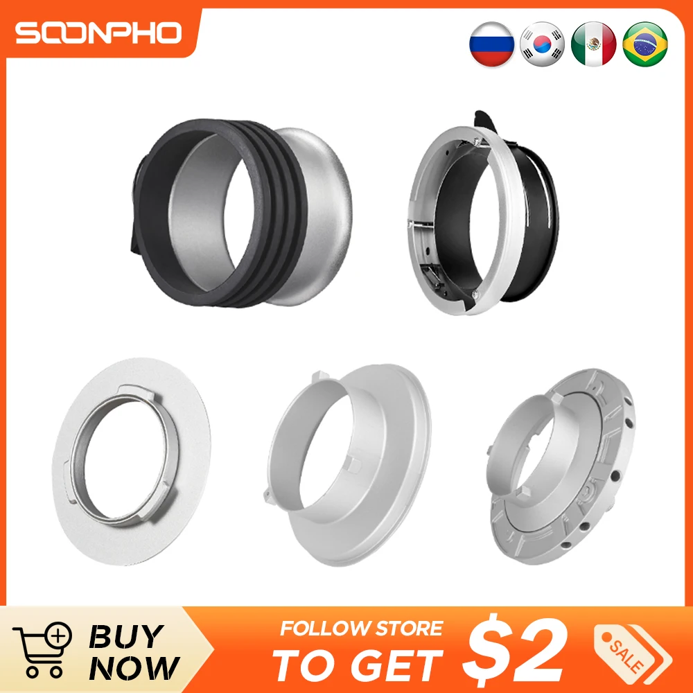 Soonpho Universal Mount To Bowens Mounts Speedring Adapter Bowens Mount Flash Ring Adapter for Studio Flash Godox S-type Softbox