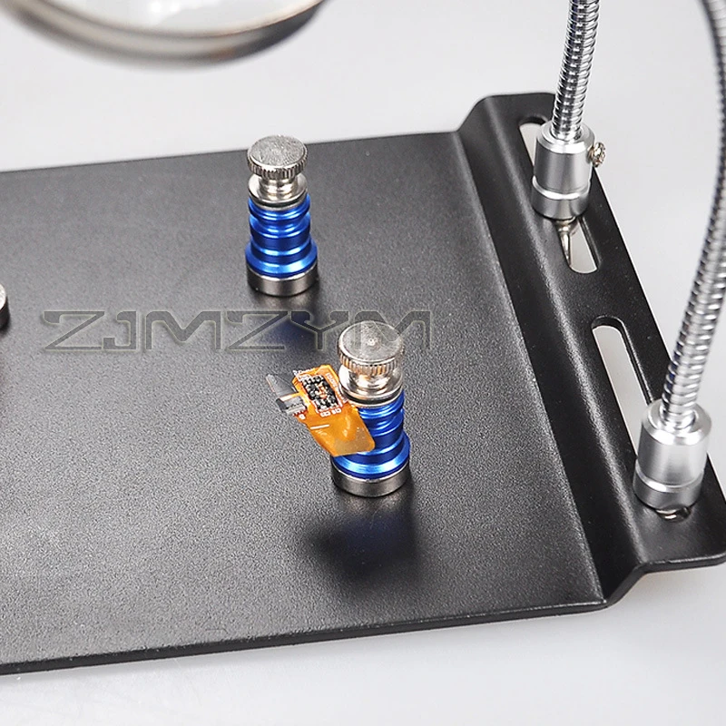 Imagem -04 - Placa Pcb Magnética Clipe Fixo Braços de Metal Flexíveis Ajudando as Mãos Estação Oficina de Soldagem Magnifier Desktop Solda