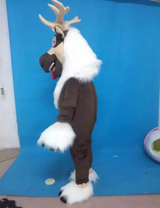 Christmas Deer Mascot Costume Plush Cartoon Elk Santa Claus Adult Cosplay Anime Costume Carnival Christmas Halloween Party Dress