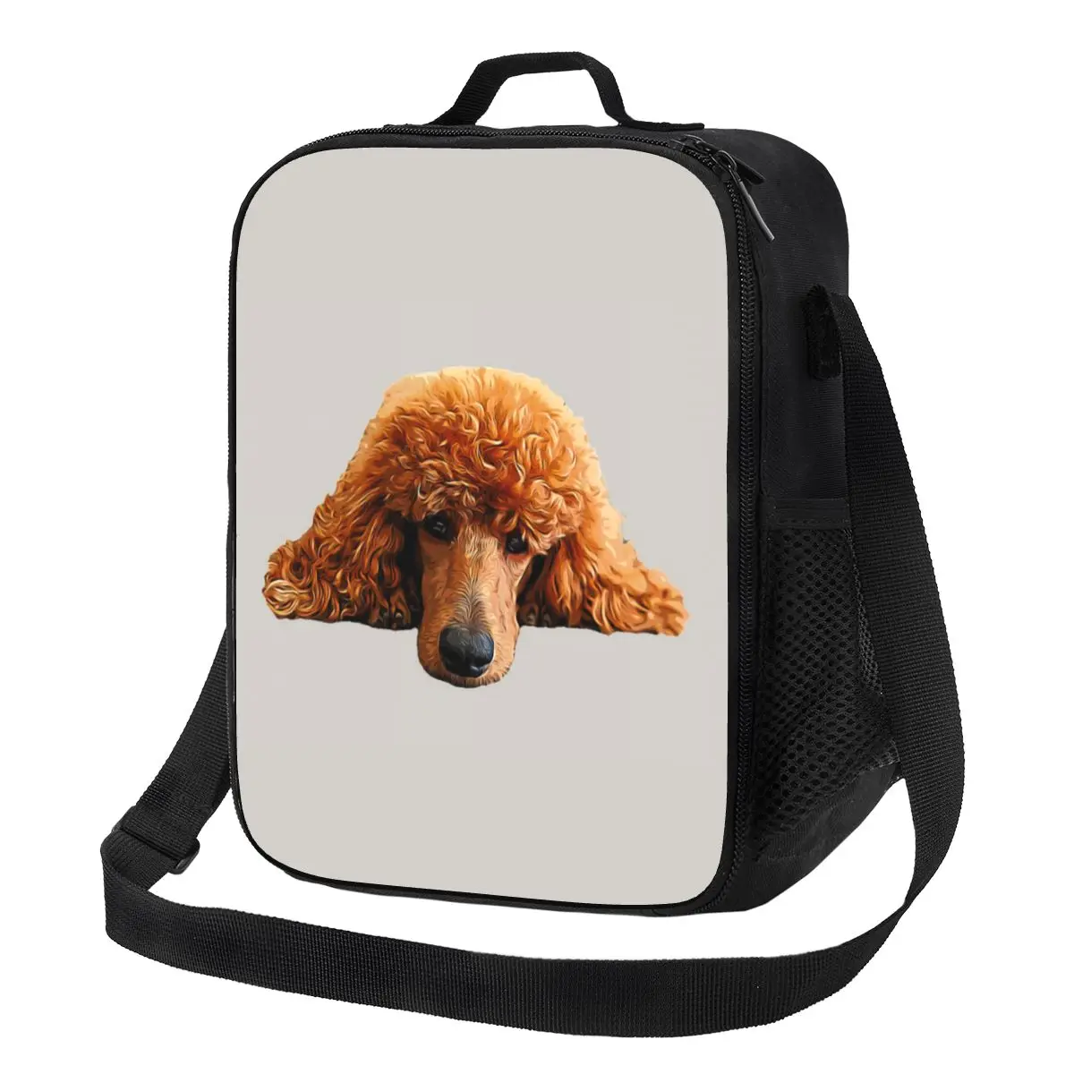 Custom Kawaii Poodle Head Insulated Lunch Bag for Women Cute Puppy Dog Cooler Thermal Lunch Box Beach Camping Travel