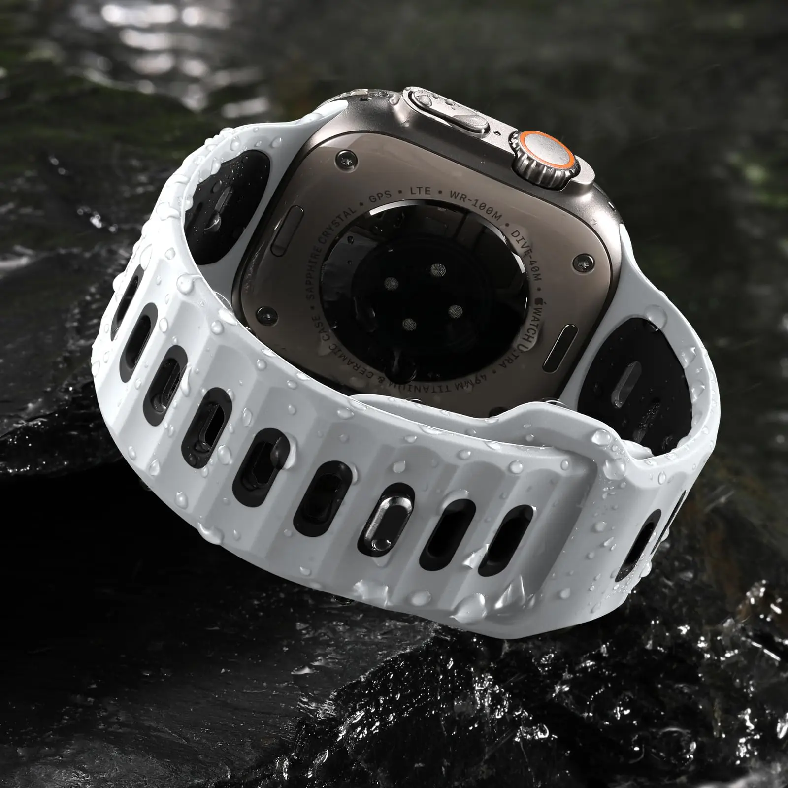 

Sport Band for Apple Watch Ultra 2/Ultra/SE/10-1, 42-49mm, Waterproof Silicone Strap for Men