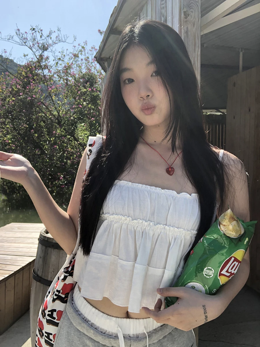 Canotta bianca ort Svel Canotta estiva da donna Design Sensation Dimagrante Gilet con cinturino Pure Desire Fem Faionable Commute Sle