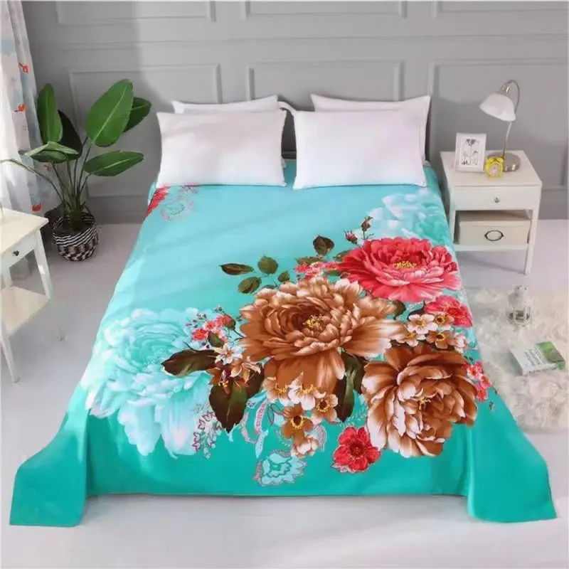 1pc Wedding floral 3D soft large sandblasted bed sheet 245x245cm thick bed sheet without pillowcase