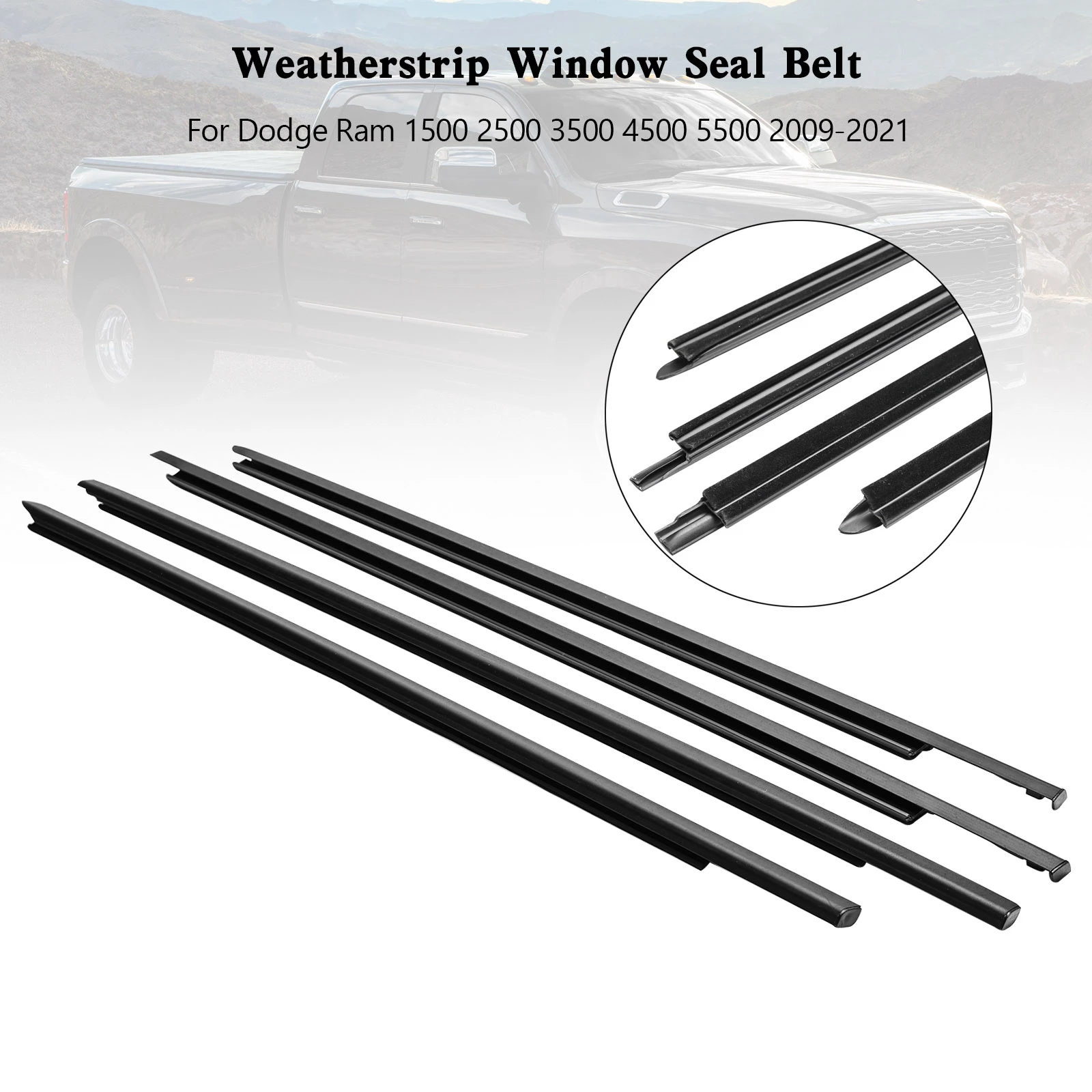 Guarnizione per finestrini per Dodge Ram 1500 2500 3500 4500 5500 2009-2021 55112376AH 55112377AH 55372138AH 55372139AH