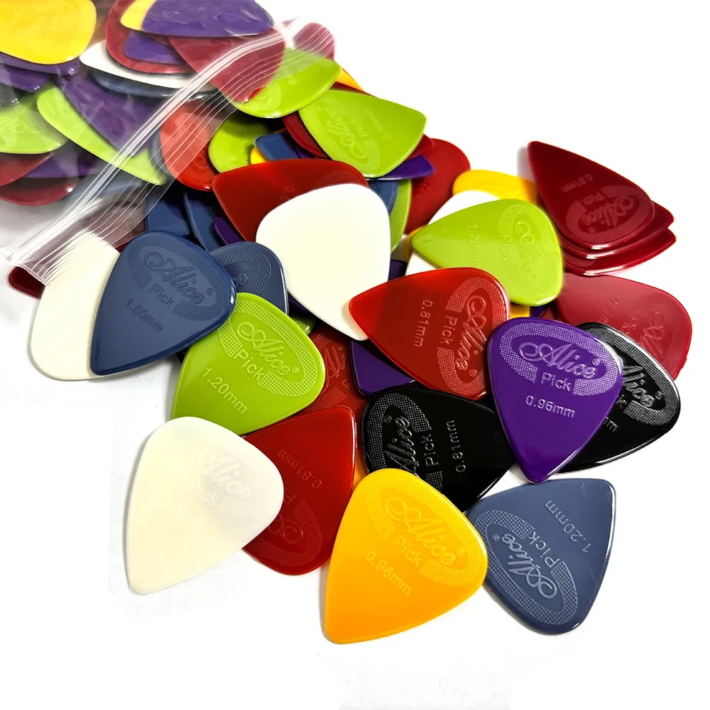 Lot of 100pcs Alice Projecting Nylon Guitar Picks AP-100G 6-Thickness Mixed