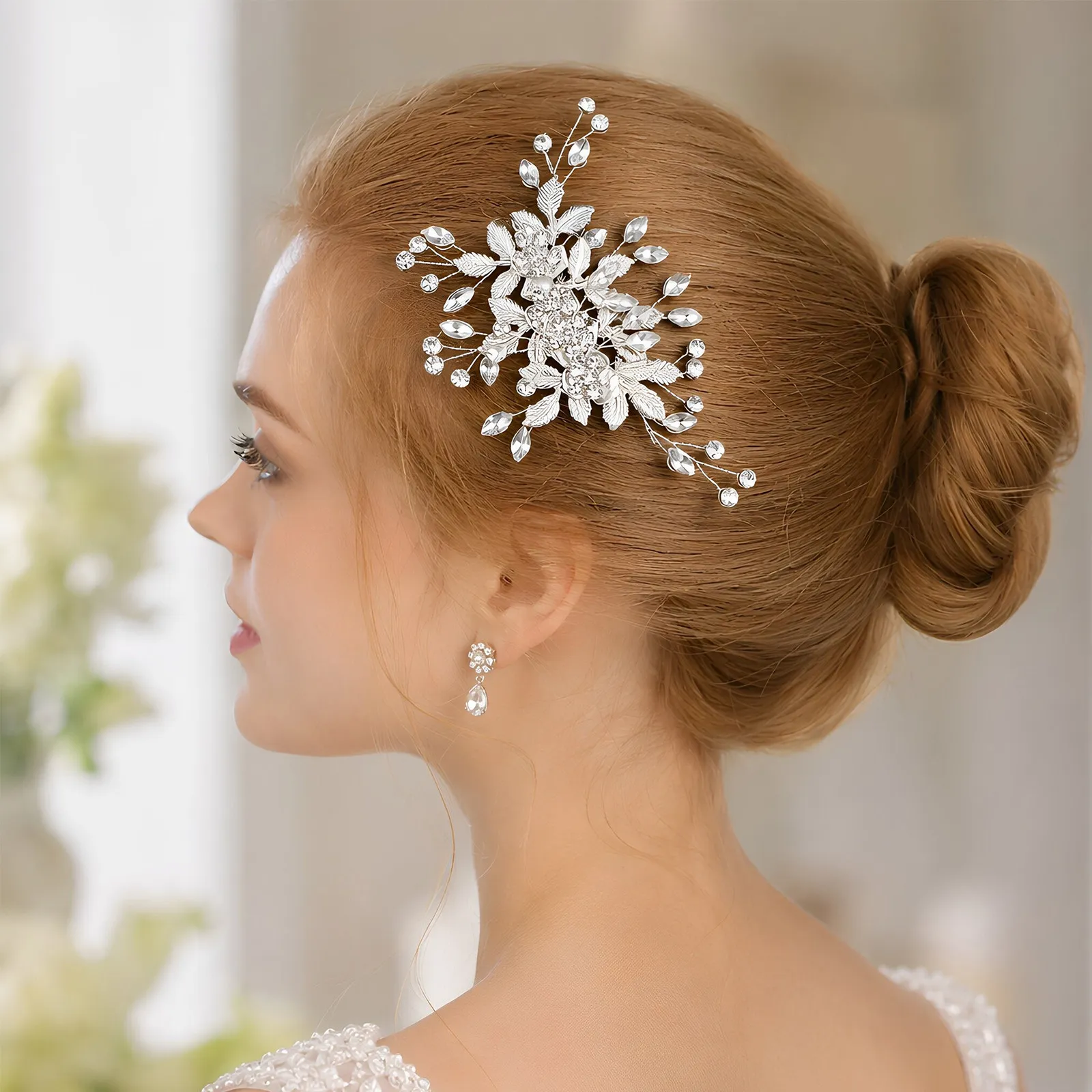 Hairpin for Special Occasion Rhinestone Barrette Clips Sturdy Bridal Headpiece Accessories Barrettes