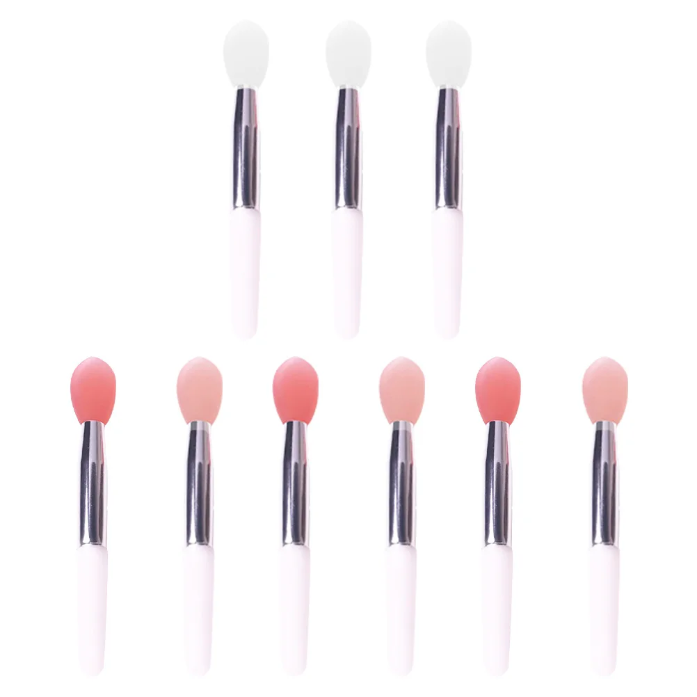 9 Uds pincel de labios de silicona aplicador de lápiz labial profesional fácil de llevar herramienta de maquillaje de viaje accesorio de cepillo de máscara de labios