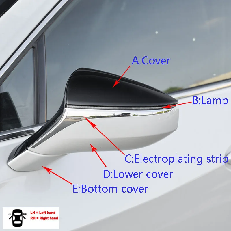 Car Accessories For Lexus ES UX LS Rearview Mirror Shell Reverse Mirror Cover Border Light