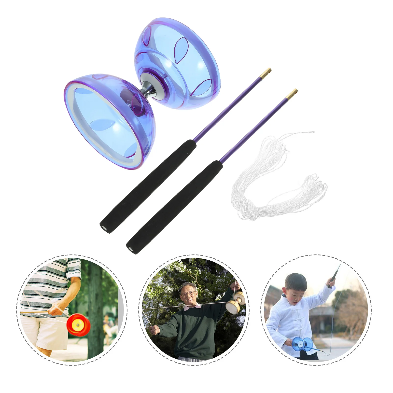 Double-headed Diabolo Professional for The Elderly Yoyo Kids Ball Chinese Toddler Toys Bearing Camping