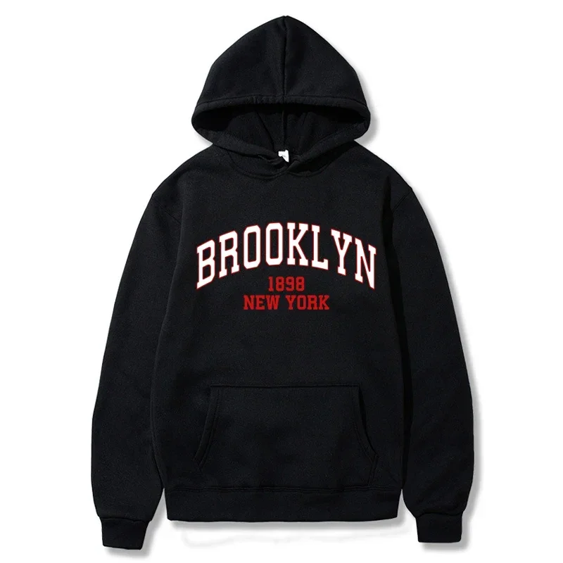 

Women's Long Sleeves Bosstton Brooklyn Letter Print Hoodie Women Fashion Coat Oversized New York Hoodies Sweatshirt Female Women