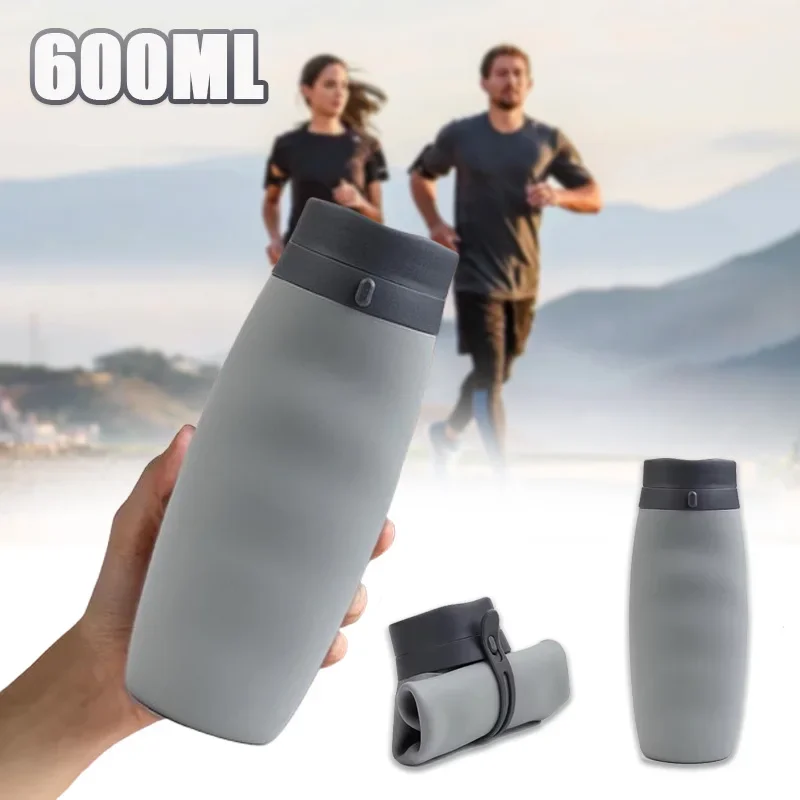 

Silicone Folding Bottles High Temperature Resistant Portable Creative Travel Folding Water Cup Camp Fitness Sports Kettle