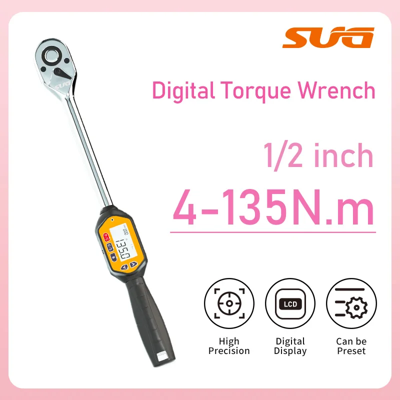 

4-135Nm Calibrated Digital Torque Wrench 1/2" |LED Display+Buzzer for Mechanical Engineering/DIY