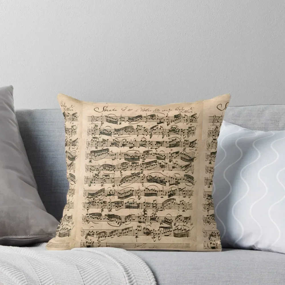 Bach Original handwritten score by Johann Sebastian Bach Throw Pillow Sofa Cushions Cover bed pillows Pillow