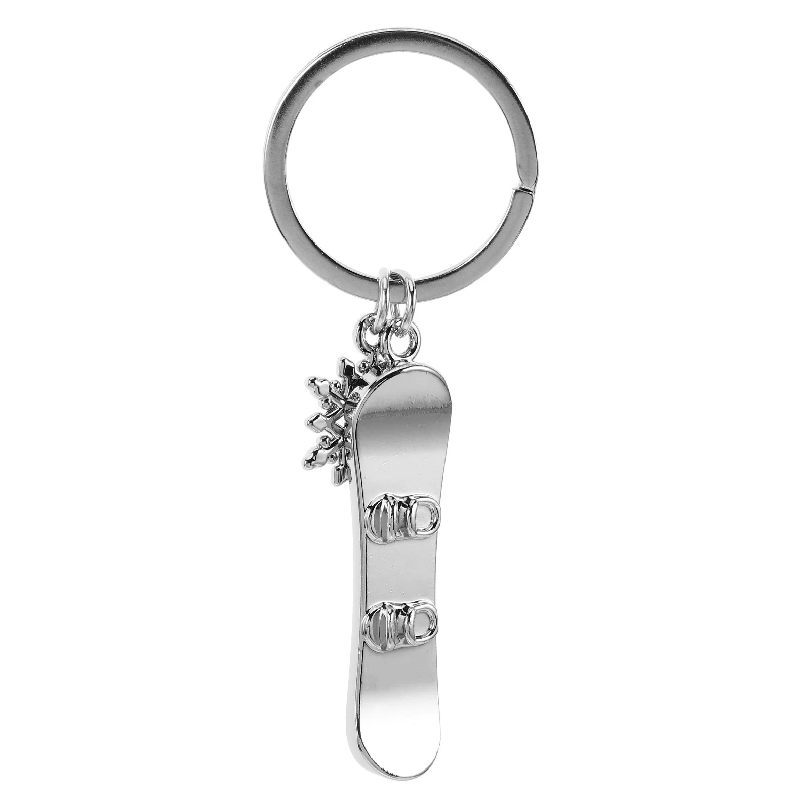 

Snowboard Keychain Intricate Alloy Snowflake Pendant Custom Snowboarding Fan Backpack Accessory Key Ring Ornament