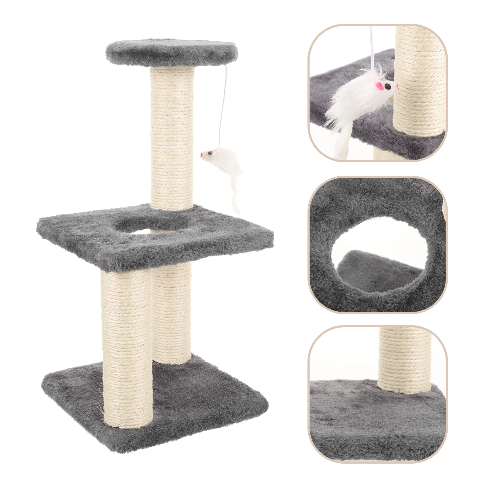 

Cat Climbing Frame Comfortable Kitten Scratcher Scratching Post Vertical Decorative Towers Floor Trees & Flannel