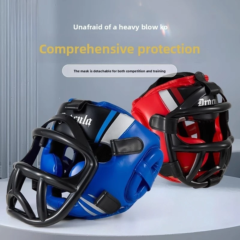

Boxing Headgear for Adults Kids Universal Cross Country Protective Face Mask MMA Taekwondo Training Closed Helmet