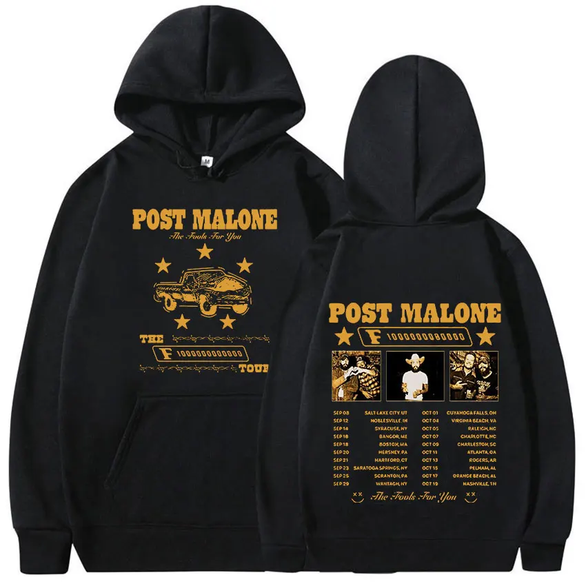 Retro P Posts M Malones Tour 2024 Album Hoodie Men's Hip Hop Fashion Pullover Sweatshirt Unisex Casual Clothing Oversized Hooded