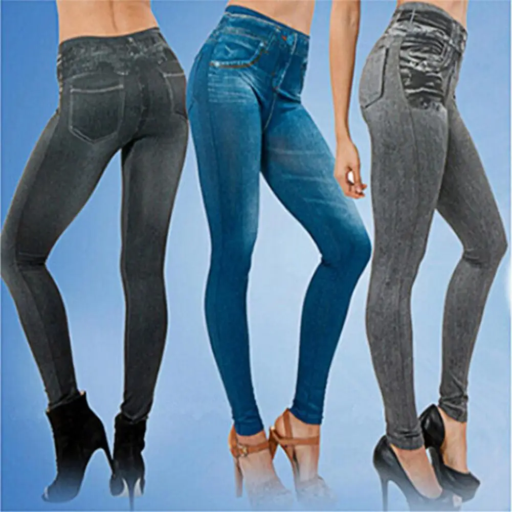 

Women Jeans Comfy Denim Pants Skin-friendly Soft Cool Multi Pockets High Waist Jeans