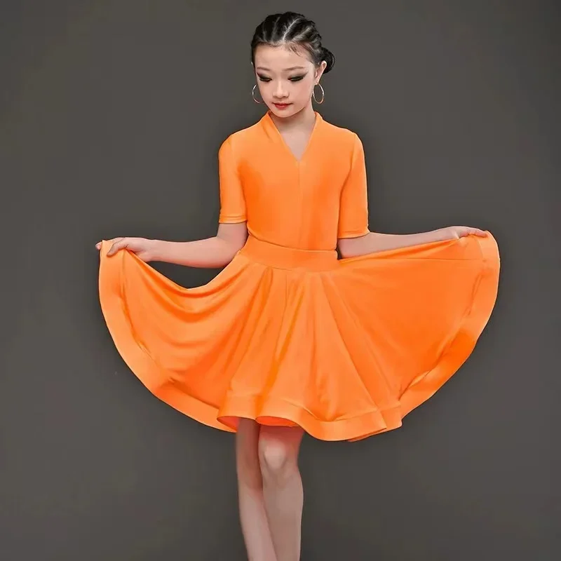 Children Professional Latin Dance Dress for Girls Ballroom Dancing Dresses Rumba Cha Cha Samba Practice Dress Latin Performance