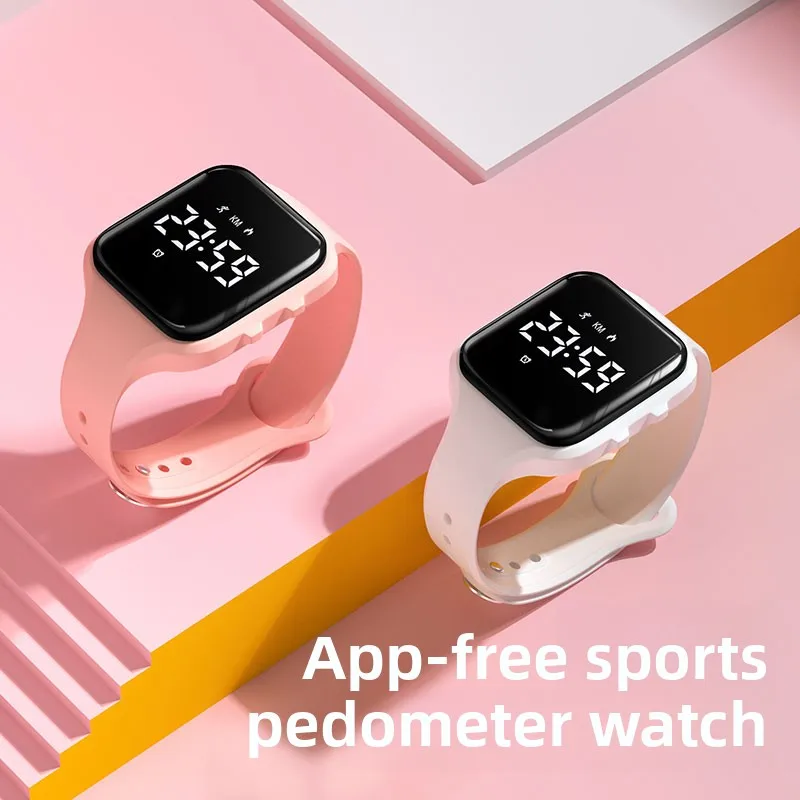 No App Light Smart Watch for Children LED Digital Waterproof Swimming Running Fitness Tracker Step Counter