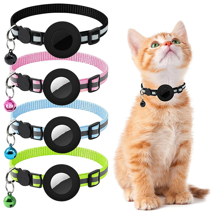 

Pet GPS Tracker Bluetooth With Bell Cute Reflective Night Cat Address Footprint Collar Pendant Tracking Dog Bird Anti-Lost