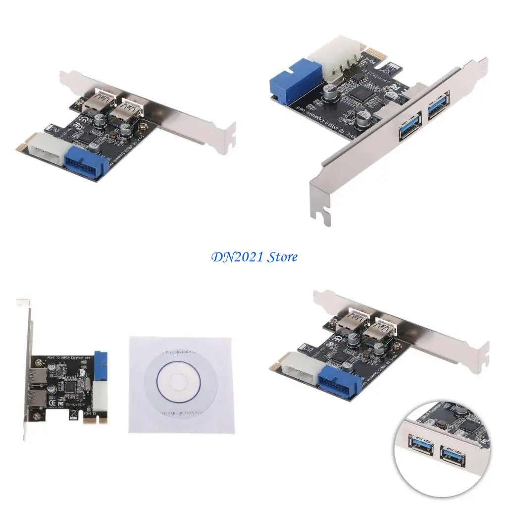 

F3KE PCIE 2-Ports 5Gbps USB Expansion Card Adapter for Desktops
