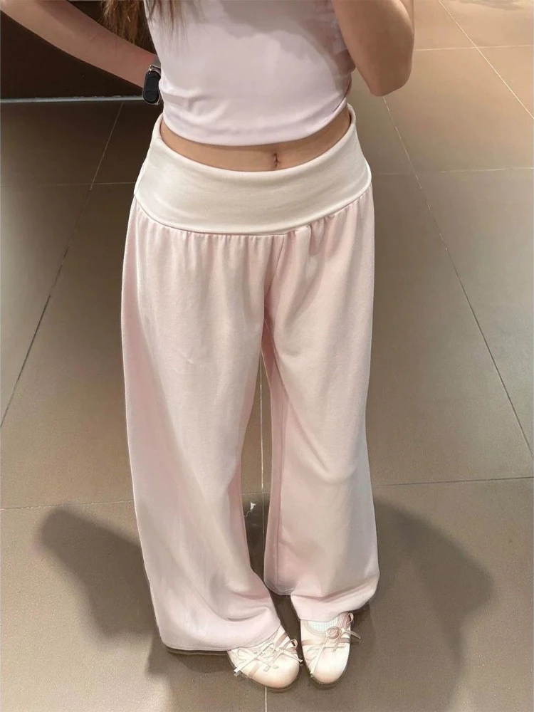 Sweet Style Color Contrast Spliced Sweatpants Women 2026 New Drawstring Elastic Waist Design Sports Pants Korea Chic Long Pants Sweet Style Color Contrast Spliced Sweatpants Women 2026 New Drawstring Elastic Waist Design Sports Pants Korea Chic Long Pants
