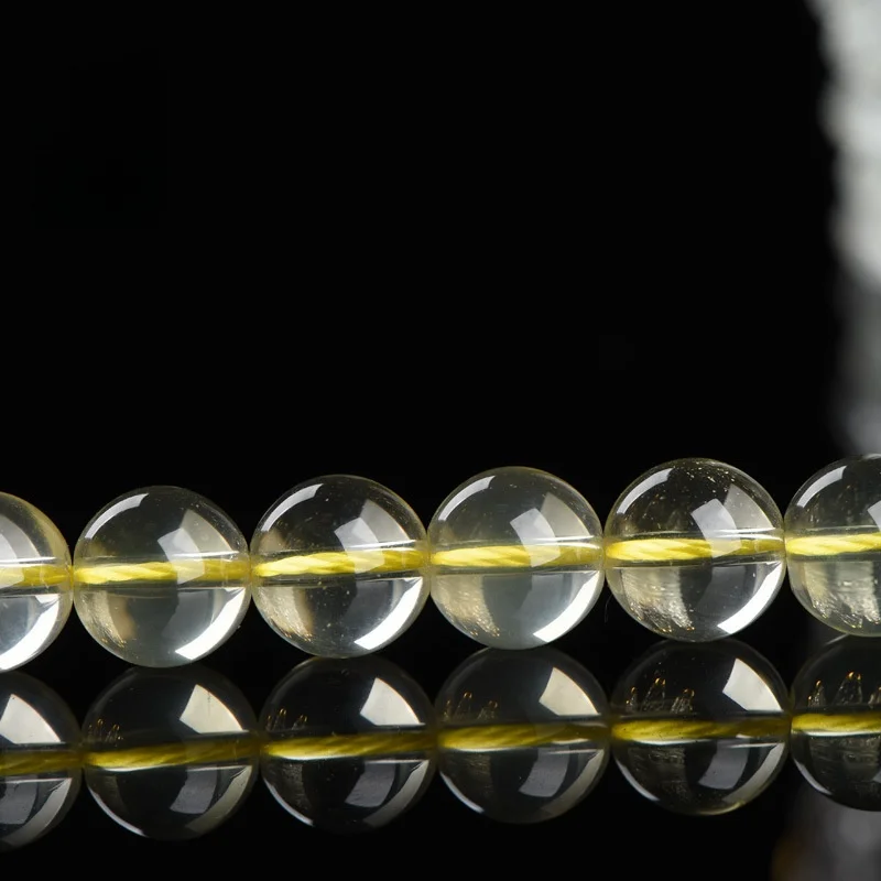 High Quality Natural Citrine Loose Beads,4 6 8 10 12mm Lemon Yellow Crystal Bead For Jewelry Making Diy Bracelet Accessories