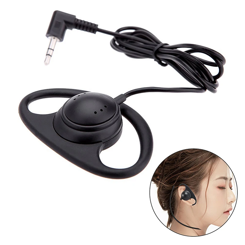 1pcs Single Sided D-shaped Ear Loop Simultaneous Interpretation 3.5MM Listen Only Earphone For Radio Tour Guide System