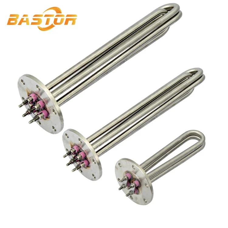 Industrial Tubular Heating element Oil Water Boiler 240v 15kw Flanged Immersion Heater
