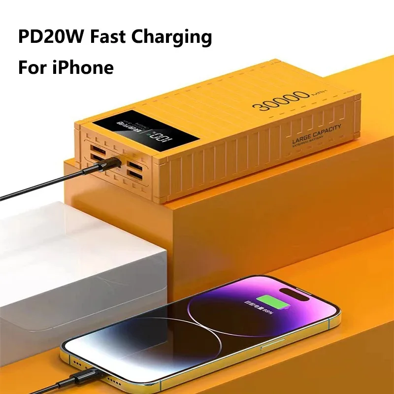 Container 200000mAh Large Capacity Portable Powerbank external Mobile Battery Charger External Power Bank For IPhone Xiaomi