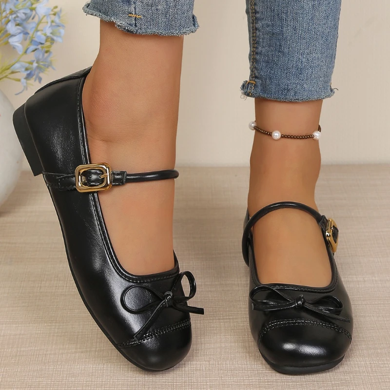 

2026 New Spring Butterfly-knot Women Ballet Flats Shoes Comfort Round Toe Soft Sole Shoes Elegant Dress Shoes