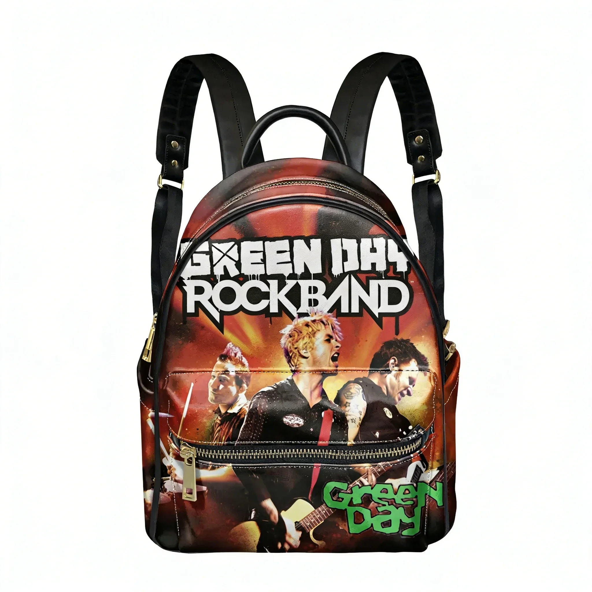 Green Day Pop Rock Band Backpack Womens Mens Personalized Double Shoulder Bag Business Travel Bookbag Rucksack Gift Daypack image 3
