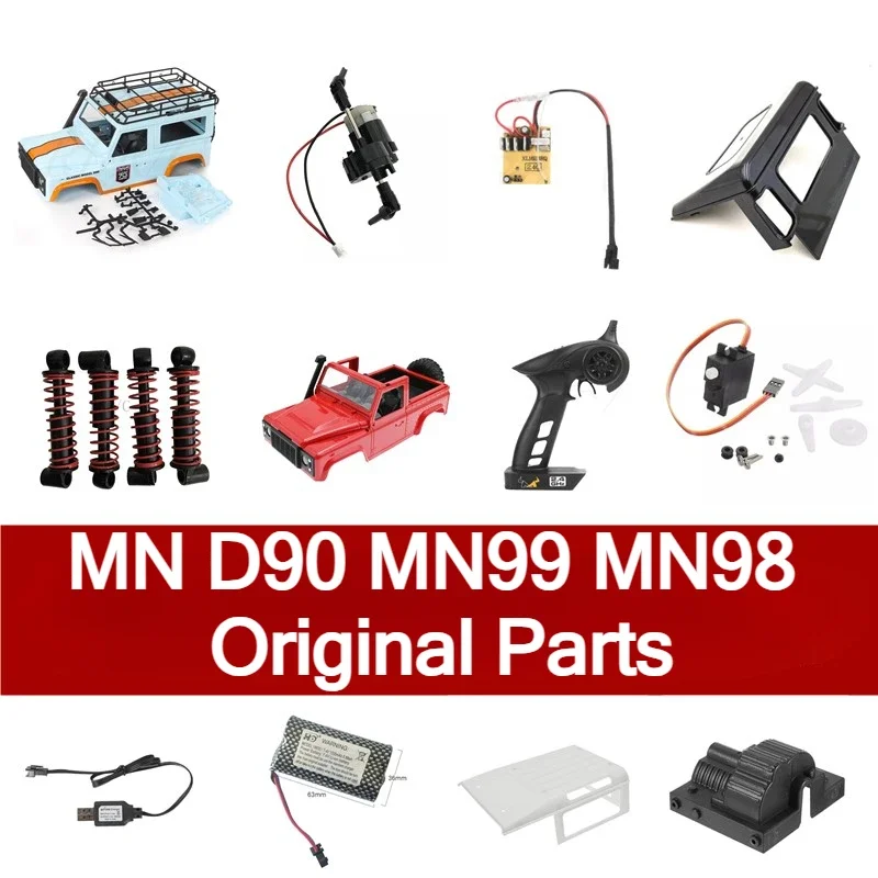 MN D90 MN99 MN98 RC piezas originales de coche eje delantero y trasero placa de circuito de Control remoto caja de ondas de engranaje de dirección carcasa de coche